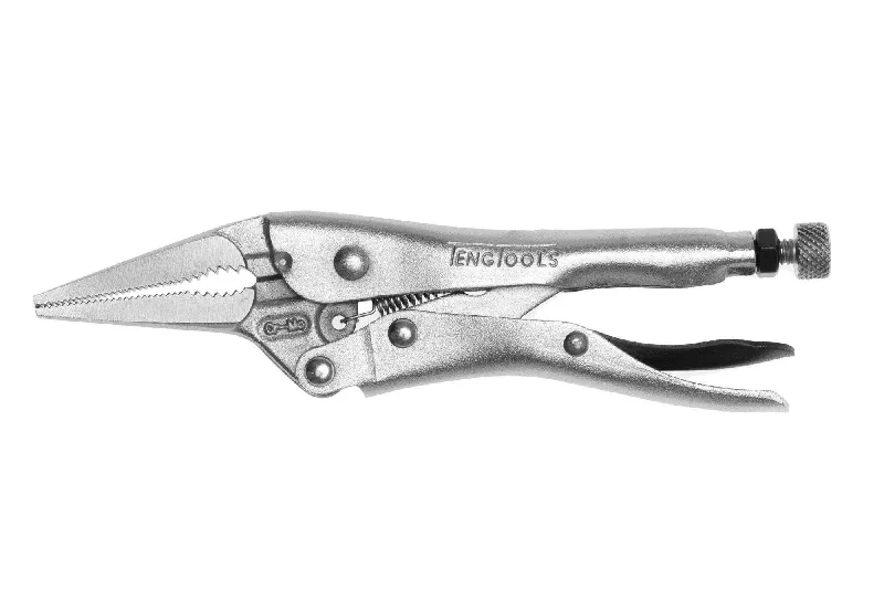 Pliers for Fastening and Loosening Screws-Teng Tools Long Nose Power Grip Locking Vise Grip Style Pliers