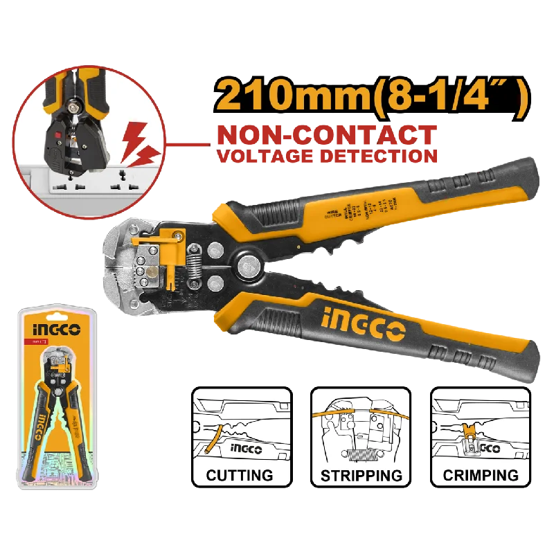 Pliers for Wire Looping and Twisting-Ingco Wire Stripper Plier, 4 IN 1 Function 210mm