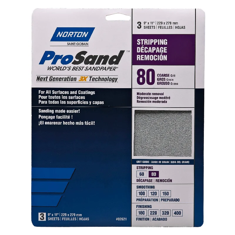 Sandpaper for Polishing Surface Rust from Metal-ProSand 3X Sanding Sheets - 9" x 11"