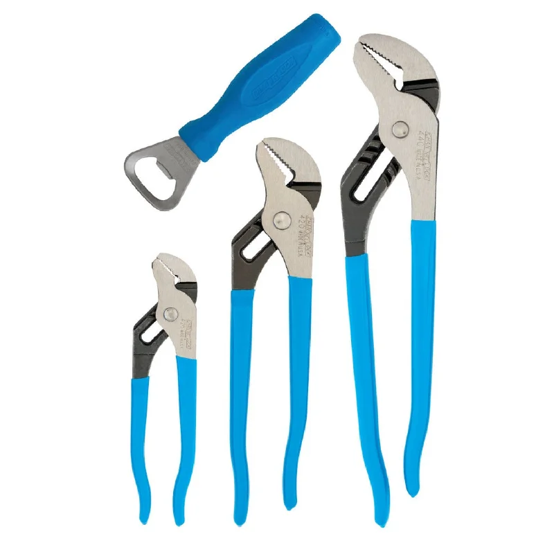 Pliers for Cutting Through Tough Wire-Channellock GS-3H 3PC Tongue & Groove Pliers Set with Bottle Opener