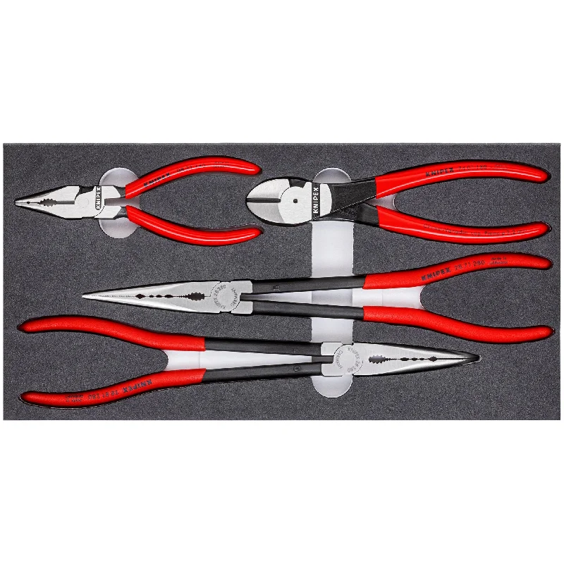 Long Reach Pliers for Hard-to-Reach Areas-Knipex 00 20 01 V16 4 Pc Automotive Pliers Set in Foam Tray