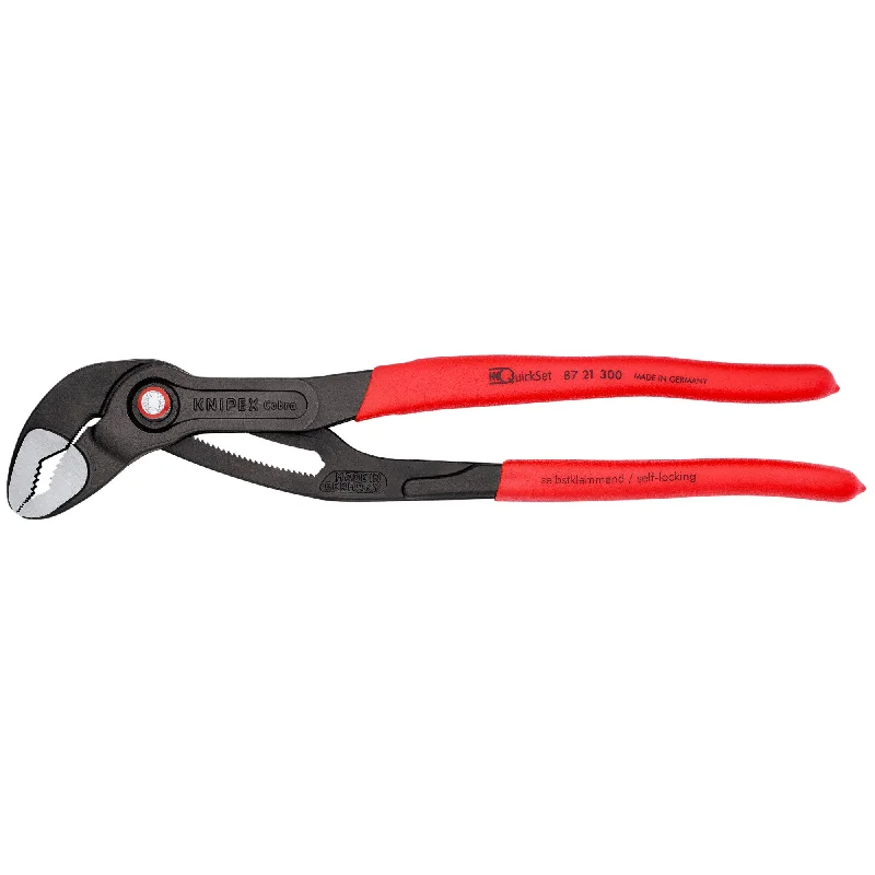 Pliers with Built-in Wire Cutters-Knipex 87 21 300 12" Cobra® QuickSet Water Pump Pliers