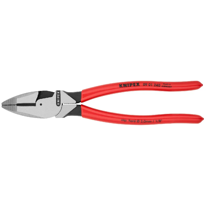 Ergonomic Pliers for Comfort-Knipex 09 01 240 9 1/2" High Leverage Lineman's Pliers New England Head