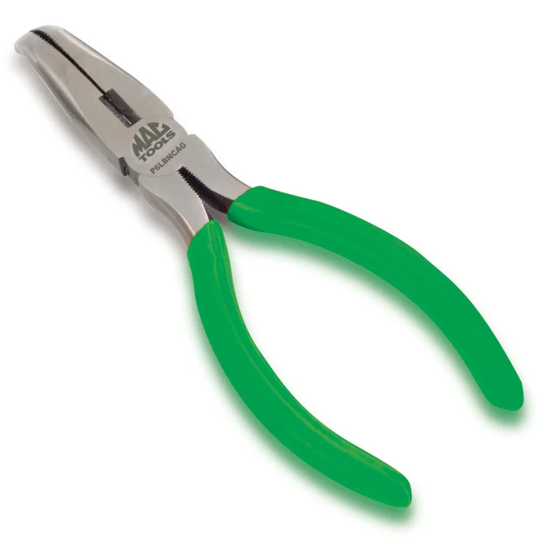 Pliers for Garden and Outdoor Use-Bent Long-Nose Pliers with Cutter 6" - Green