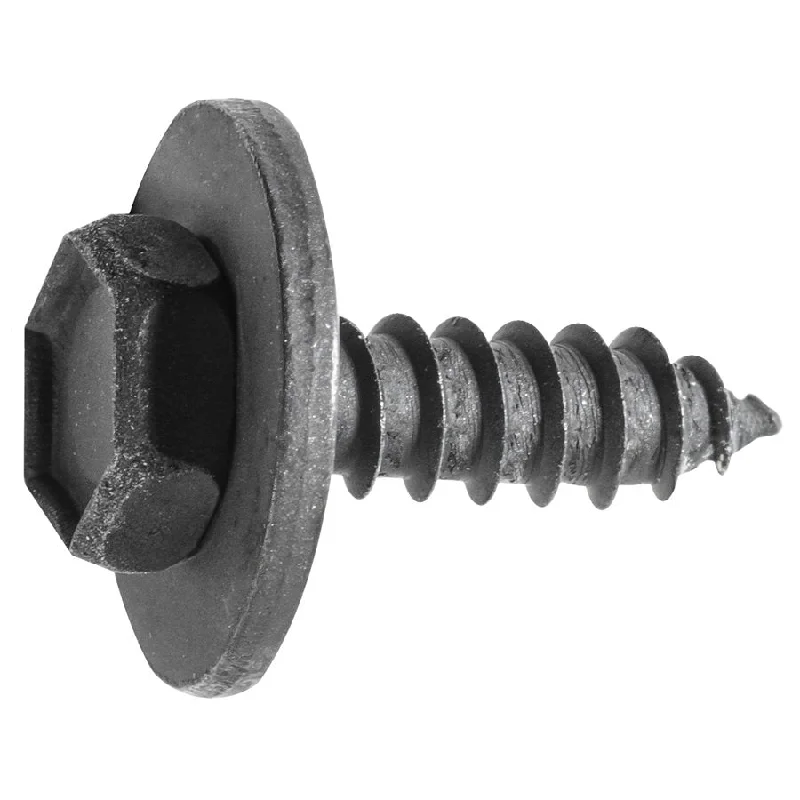 Screws for Use in Electrical Panels-Auveco # 24176 Hex Head Sems Tapping Screw M4.8-1.61 X 16mm - Black. Qty 100.