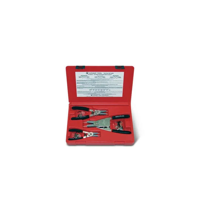 Pliers with Built-in Spring Mechanism-Wright Tool 9H1265K Snap Ring Plier Set - 3 pieces