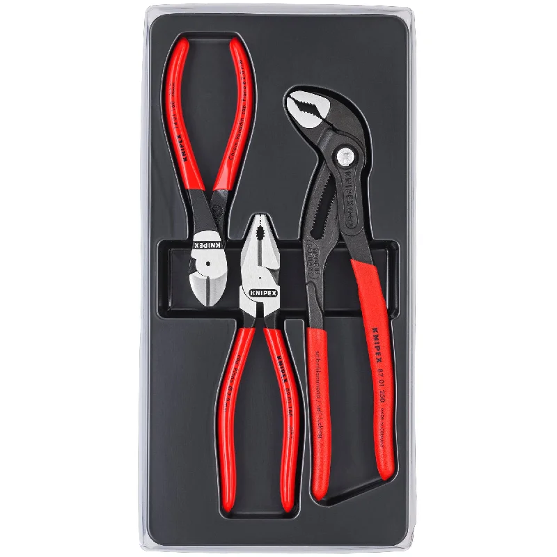 Pliers for Cutting Cable-Knipex 00 20 10 3 Pc Power Pack Pliers Set