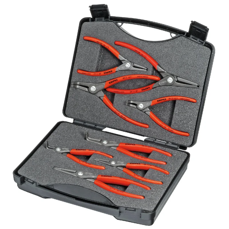 Pliers for Crimping Aluminum Wires-Knipex 00 21 25 8 Pc Precision Snap Ring Pliers Set in Case with Foam