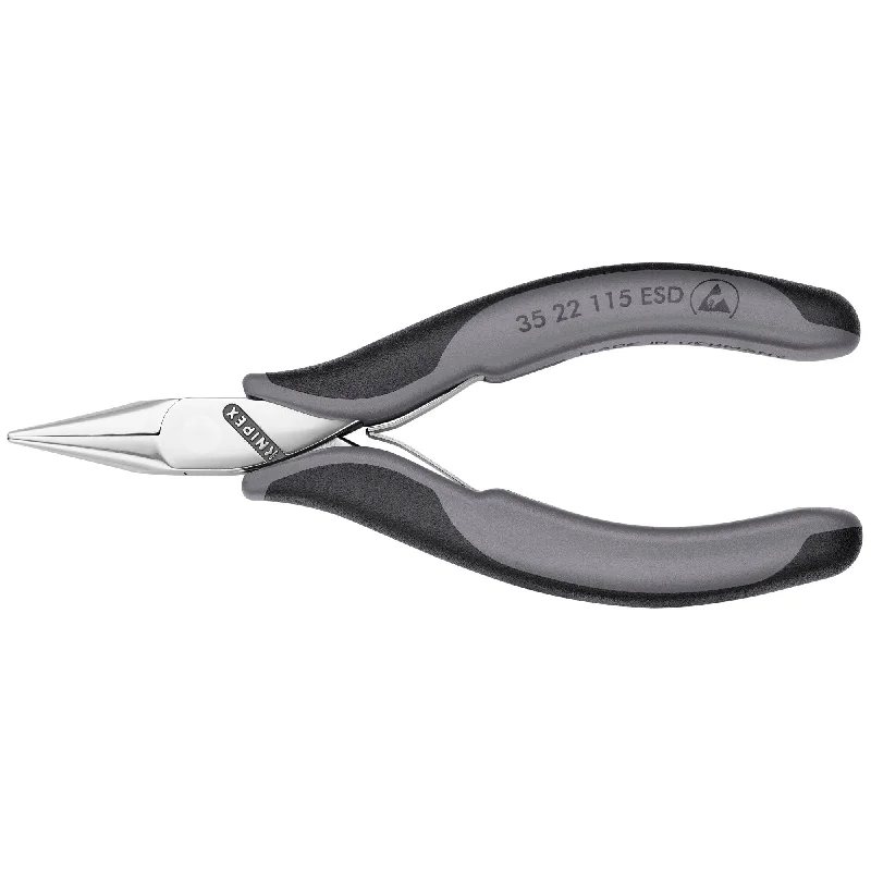 Pliers for Construction Work-Knipex 35 22 115 ESD 4 1/2" Electronics Pliers-Half Round Tips, ESD Handles