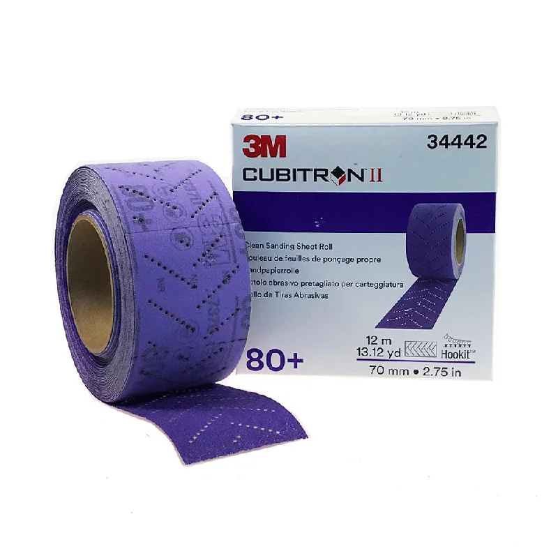 Sandpaper for Fine Finishing Before Varnish-3M 34442 Cubitron II Clean Sanding Sheet Roll 80 Grit 70mm x 12m Hookit