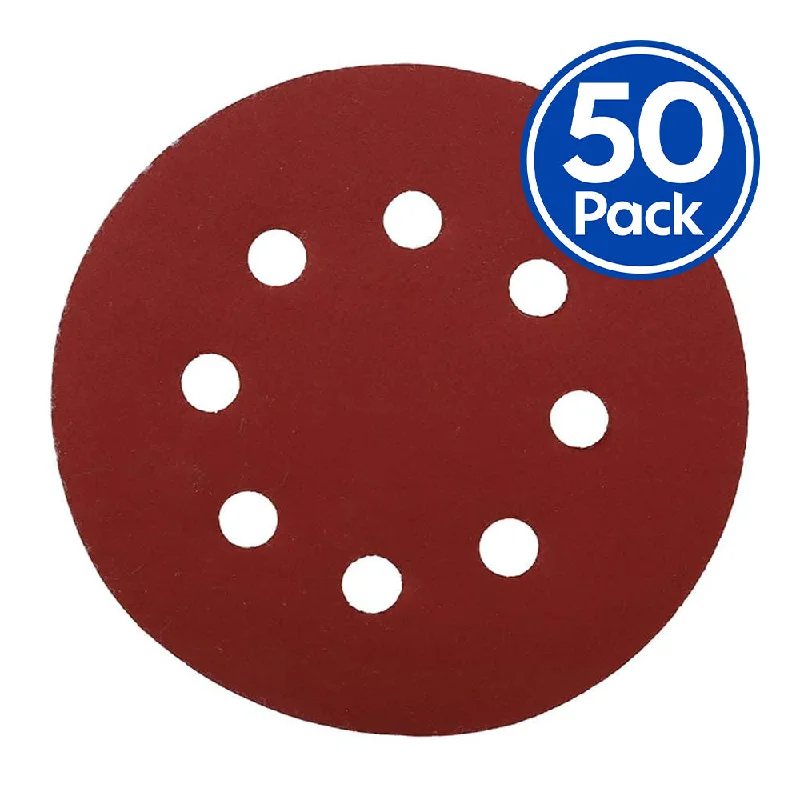 High-Quality Sandpaper for Wood Finishing-DEERFOS Sandpaper Discs P40 Grit Hook & Loop 8 Hole x 50 Pack Box Sanding