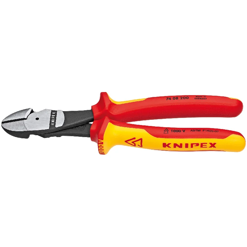 Heavy Duty Pliers for Mechanics-Knipex 74 08 200 SBA 8" High Leverage Diagonal Cutters-1000V Insulated