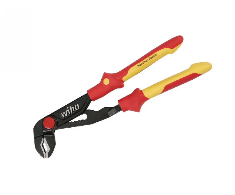 Best Pliers for Electrical Work-Wiha Tools 32956 10" Insulated Industrial Push Button Water Pump Pliers