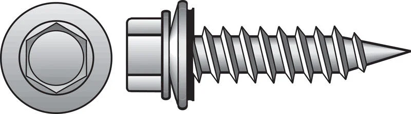 Screws for Metal to Wood Connection-HILLMAN No. 10 X 1-1/2 in. L Hex Hex Head Screws w/Washers 100 pk