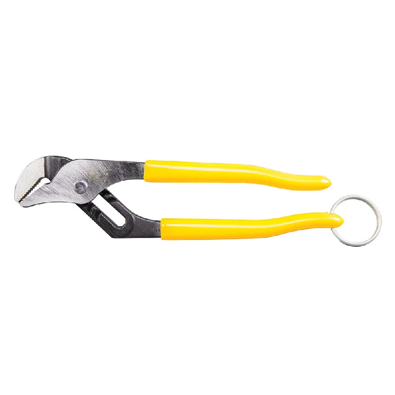 Pliers for Cutting Through Hard Materials-Klein Tools D502-10TT Pump Pliers, 10", Tether Ring