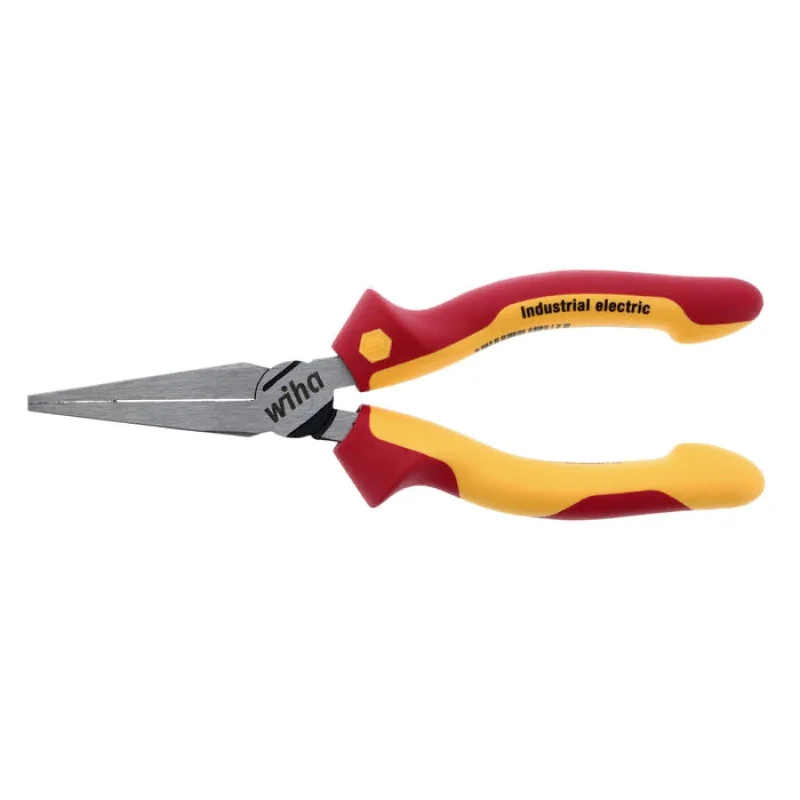 Pliers for Cutting Plastic Tubing-Wiha Tools 32941 Insulated Industrial Long Flat Nose w/Cutters 6.3 Inch