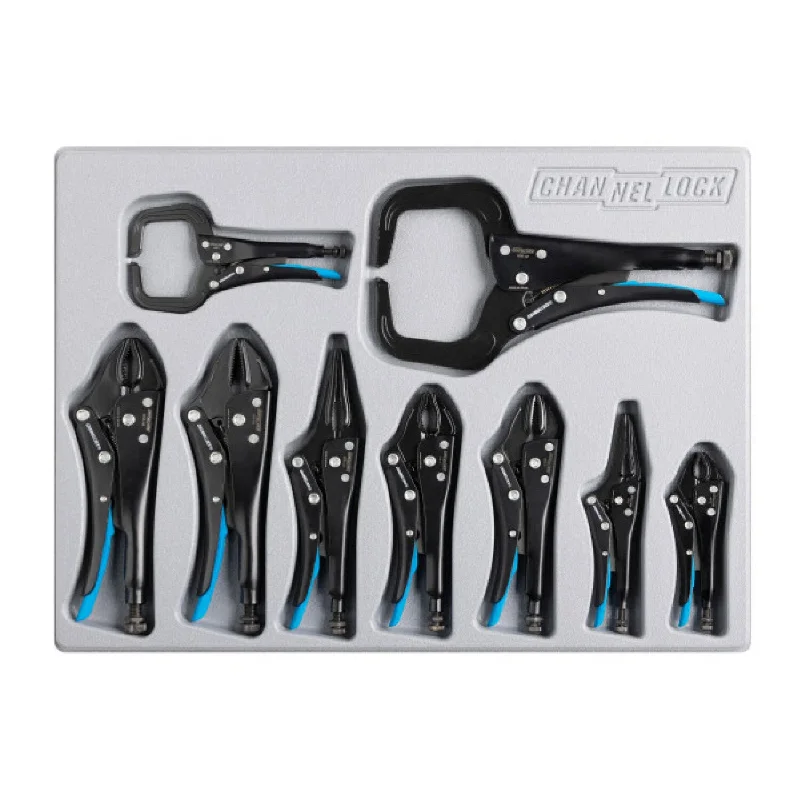 Compact Pliers for Easy Carrying-Channellock PC-L1 9PC Locking Pliers Set W/Tray