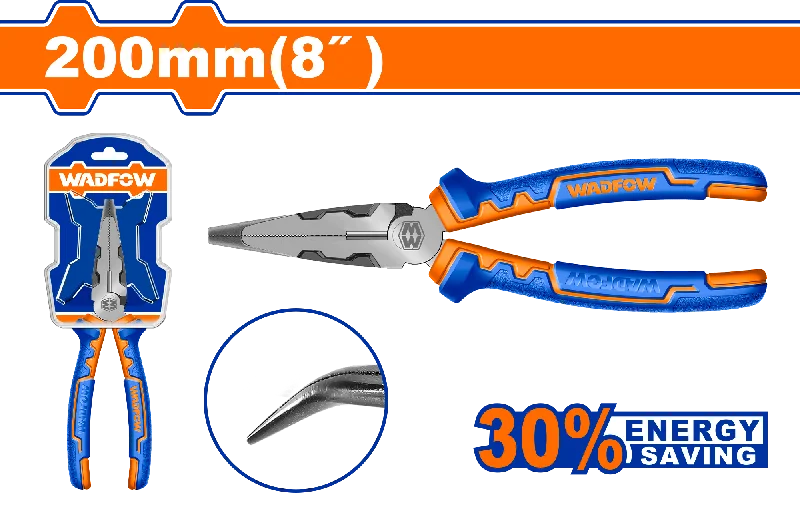 Heavy Duty Pliers for Tough Jobs-Wadfow High leverage bent nose pliers 8"