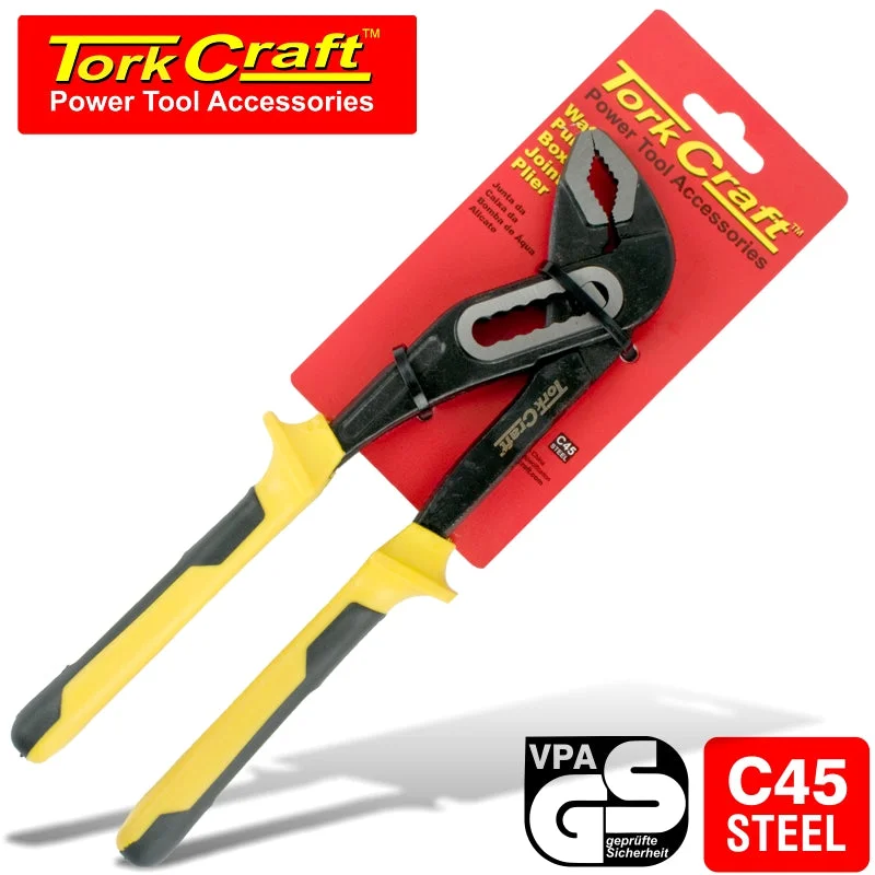 Pliers with Soft Grip for Better Control-Tork Craft Plier Water Pump Box Joint 254Mm