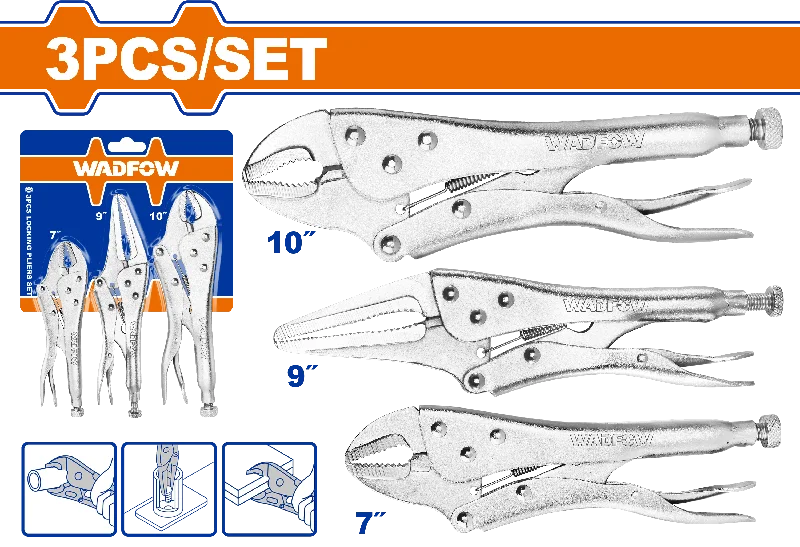 Pliers for Cutting Through Thick Cables-Wadfow Locking Pliers Set 3 Piece