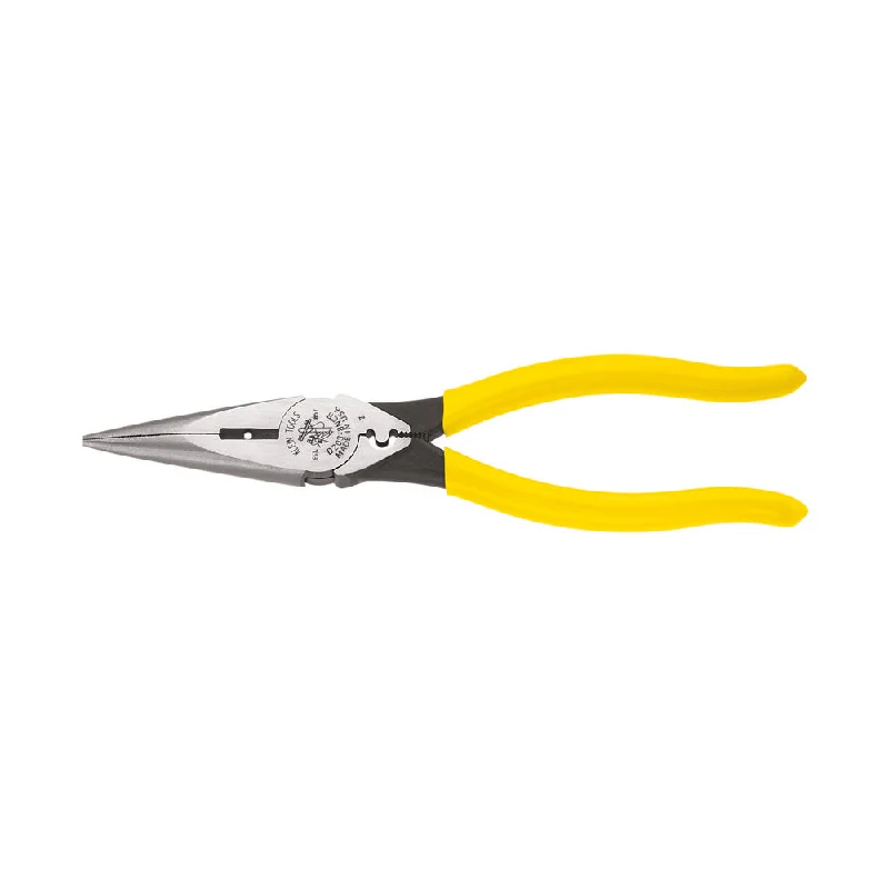 Pliers for Gripping Small Objects Securely-Klein Tools D203-8NCR 8" Heavy-Duty Long-Nose Pliers