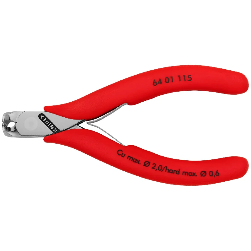 Pliers with Soft Grip for Better Control-Knipex 64 01 115 4 1/2" Electronics End Cutting Nippers