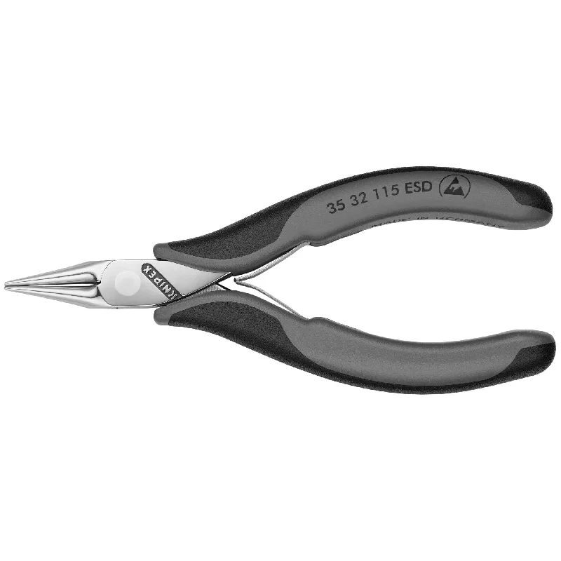 Heavy Duty Pliers for Tough Jobs-Knipex 35 32 115 ESD 4 1/2" Electronics Pliers-Round Tips, ESD Handles