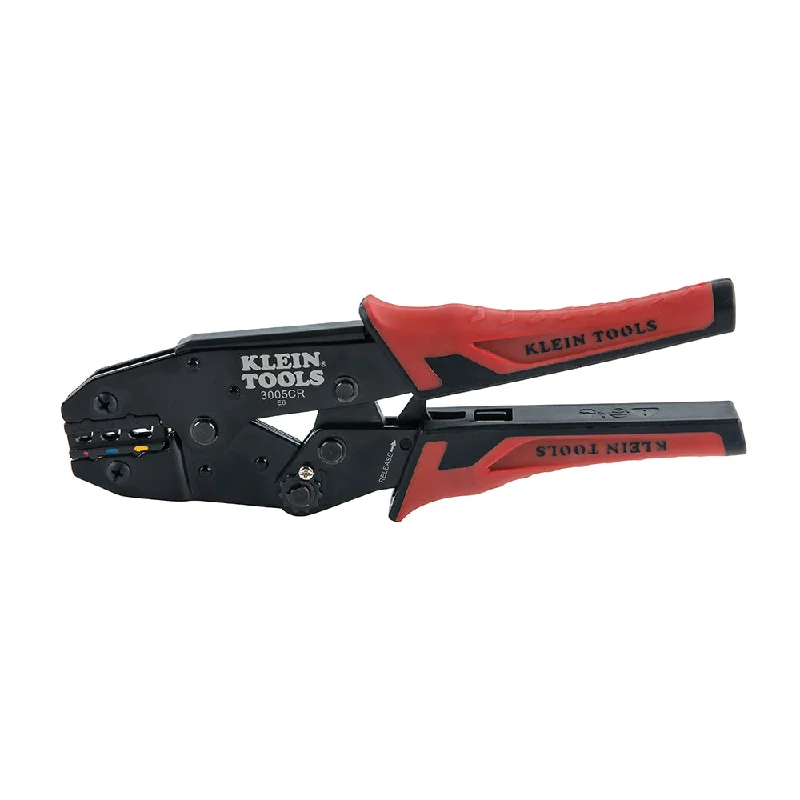 Pliers for Gripping Small Objects Securely-Klein Tools 3005CR Ratcheting Crimper, 10-22 AWG - Insulated Terminals