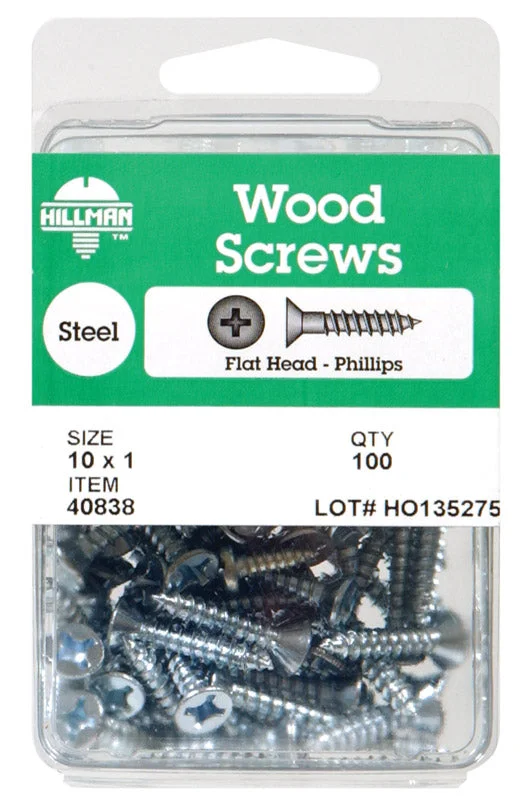 Screws for Electronics Assembly-Hillman No. 8 x 2-1/2 in. L Phillips Zinc-Plated Wood Screws 50 pk (Pack of 5)