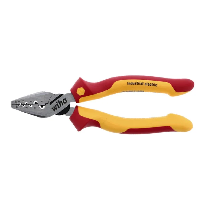 Pliers for Fishing Gear Repairs-Wiha Tools 32945 7" Insulated Industrial Crimping Pliers