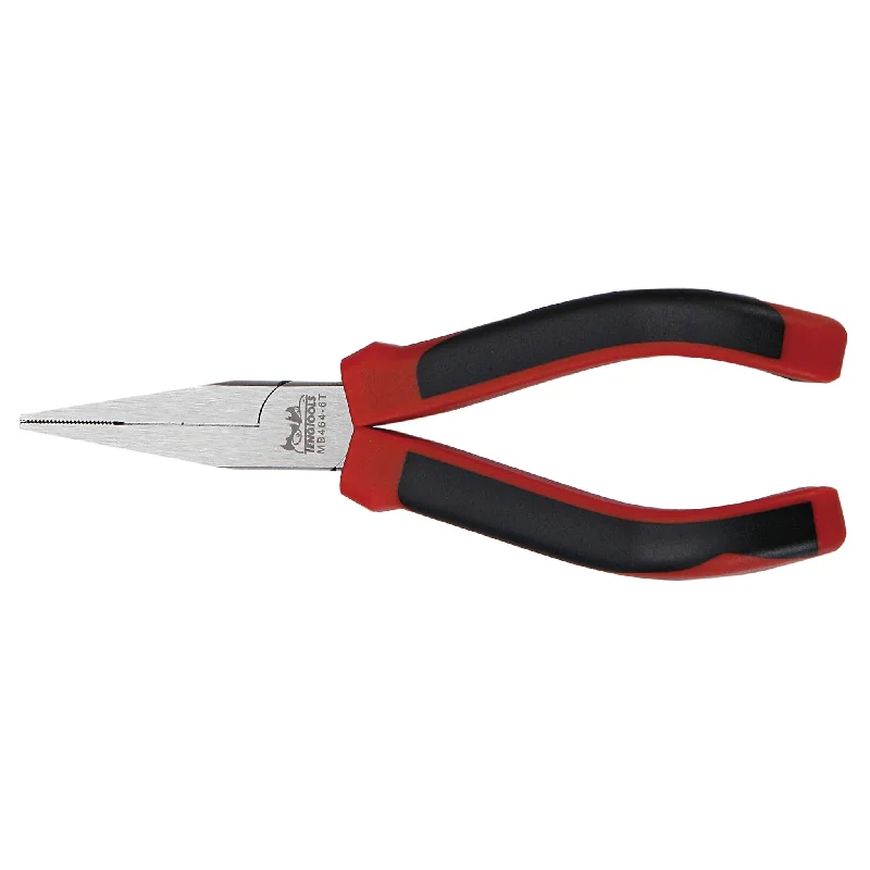 Stainless Steel Pliers for Durability-Teng Tools 6 Inch Long, Straight Jaws TPR Grip Flat Nose Pliers - MB464-6T