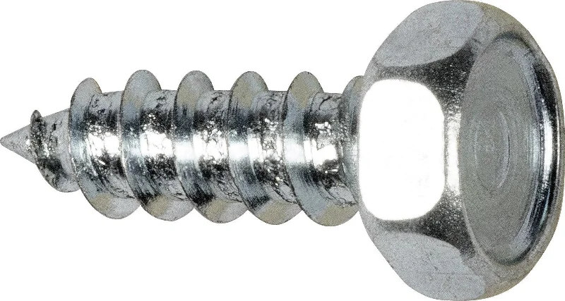 Screws for Electronics Cases and Covers-Auveco # 1781 14 X 3/4" Indented Hex Head Tapping Screw 3/8" Hex Size Zinc. Qty 100.