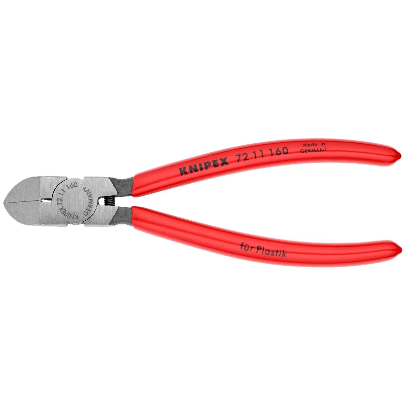 High-Quality Pliers for DIYers-Knipex 72 11 160 6 1/4" Diagonal Pliers for Flush Cutting Plastics 45° Angled