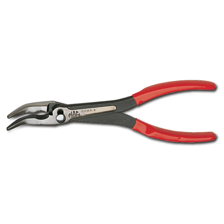 Pliers with Built-in Spring Mechanism-Bent Nose Long-Reach Heavy-Duty Pliers - 11"