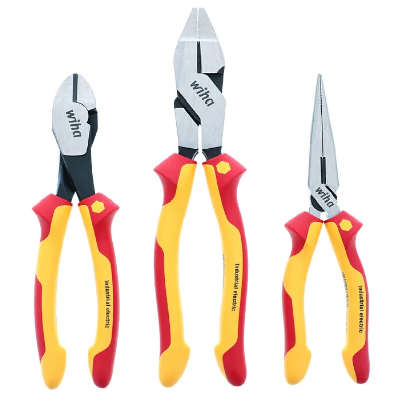 Pliers for Crimping Electrical Wires-Wiha Tools 32968 Insulated Pliers and Cutters Set, 3 Pc.