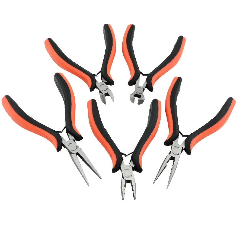 Compact Pliers for Easy Carrying-5 Piece Miniature Pliers - Comfort Handles