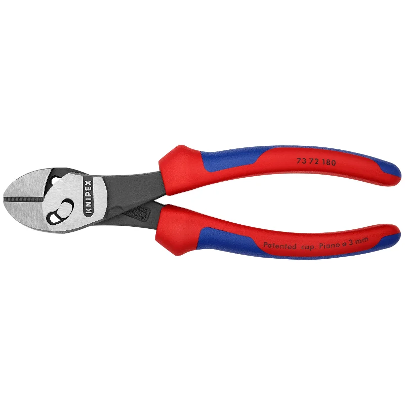 Compact Pliers for Easy Storage-Knipex 73 72 180 BK 7 1/4" Twinforce® Diagonal Super Cutters