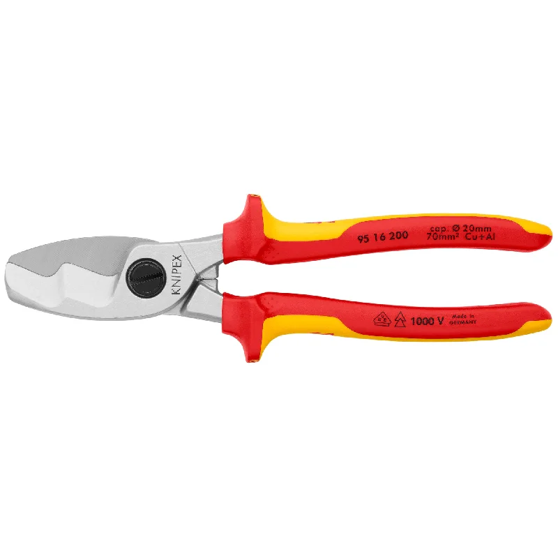 Pliers for Removing Nails and Staples-Knipex 95 16 200 8" Cable Shears-1000V Insulated