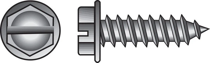 Screws for Mounting Shelves-HILLMAN No. 6 X 5/8 in. L Slotted Hex Washer Head Sheet Metal Screws 100 pk