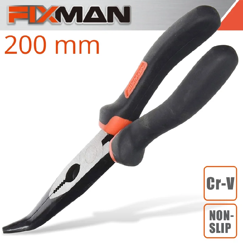 Pliers for Soldering and Electronics Work-Fixman Industrial Bent Nose Pliers 8'/200Mm