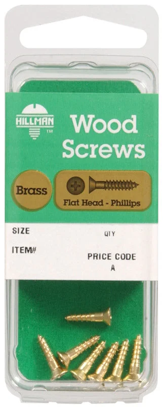 Screws for Tightening Hinges-Hillman No. 8 x 3/4 in. L Phillips Wood Screws 6 pk (Pack of 10)